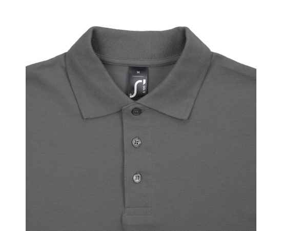 Рубашка поло мужская Spring 210, темно-серая G_1898.185, Цвет: серый, Размер: XXL, изображение 3
