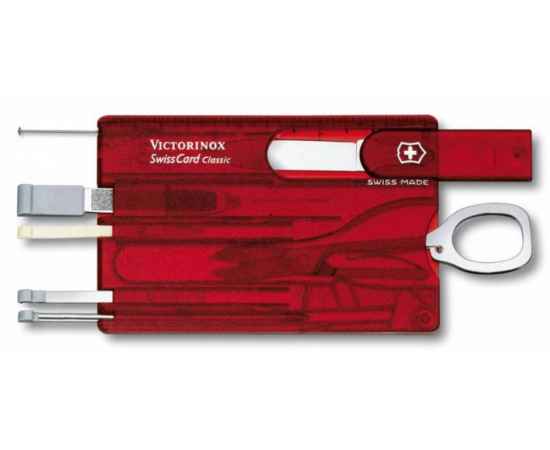 Набор инструментов SwissCard, полупрозрачный красный, Цвет: красный, изображение 2