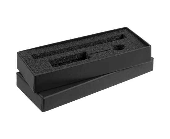 Коробка Notes с ложементом для ручки и флешки, черная, Цвет: черный, изображение 3