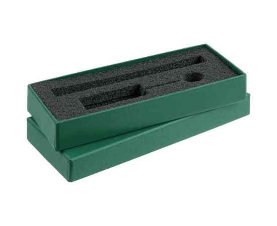 Коробка Notes с ложементом для ручки и флешки, зеленая, Цвет: зеленый, изображение 2