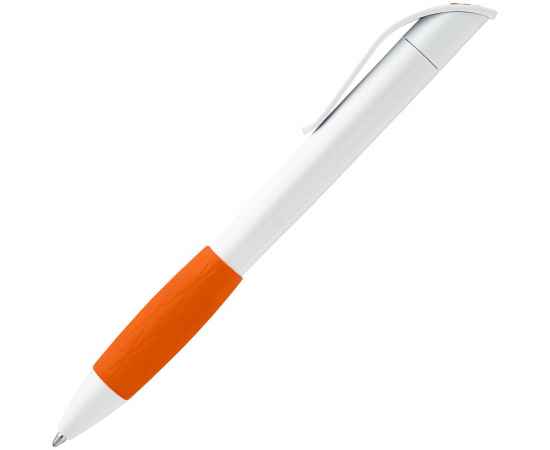 Ручка шариковая Grip, белая с оранжевым, Цвет: оранжевый, Размер: 13, изображение 2