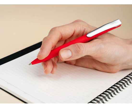 Ручка шариковая Pin Soft Touch, красная, Цвет: красный, Размер: 14, изображение 6