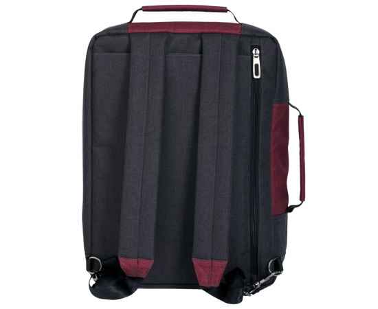 Рюкзак для ноутбука 2 в 1 twoFold, серый с бордовым, Цвет: бордо, Размер: 29х39х10 см, изображение 3