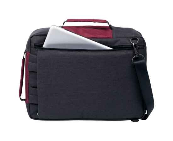 Рюкзак для ноутбука 2 в 1 twoFold, серый с бордовым, Цвет: бордо, Размер: 29х39х10 см, изображение 8
