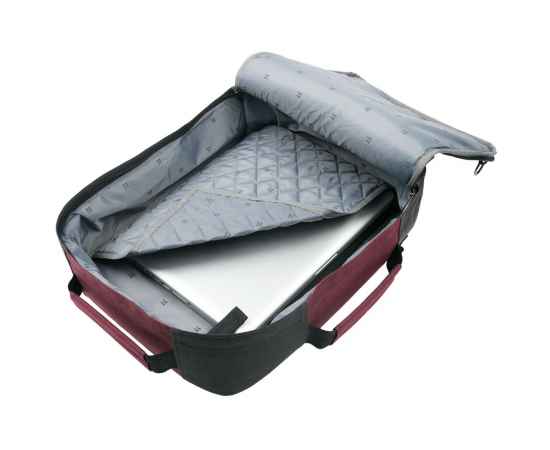 Рюкзак для ноутбука 2 в 1 twoFold, серый с бордовым, Цвет: бордо, Размер: 29х39х10 см, изображение 9