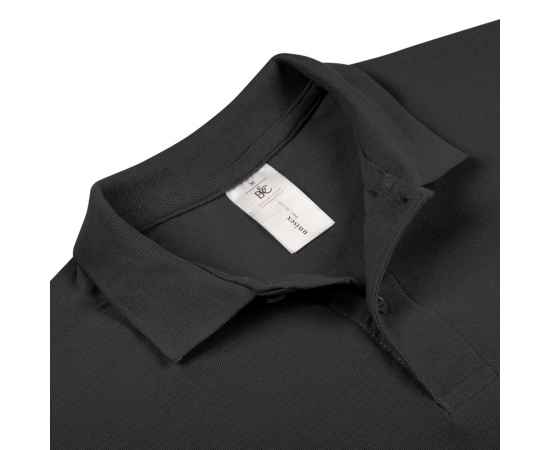 Рубашка поло ID.001 черная G_PUI100021Lv2, Цвет: черный, Размер: S v2, изображение 3