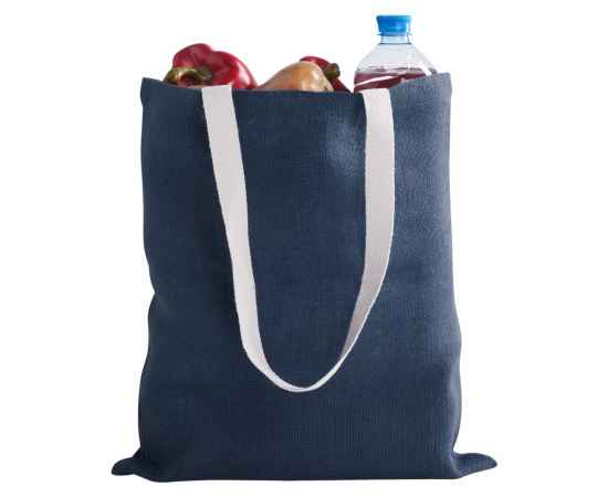 Холщовая сумка на плечо Juhu, синяя, Цвет: синий, Размер: 42х38 с, изображение 4
