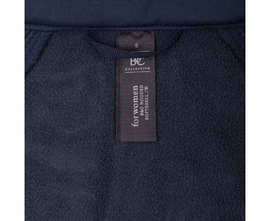 Куртка женская Hooded Softshell темно-синяя, размер S, Цвет: темно-синий, Размер: S, изображение 7