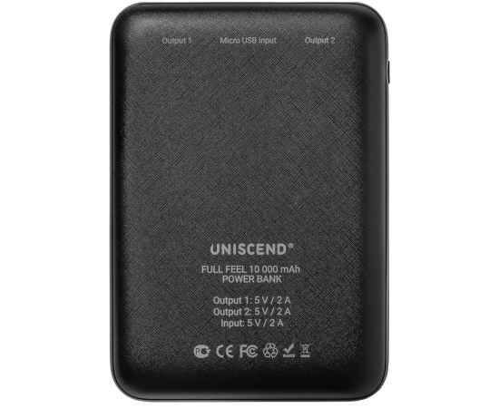 Внешний аккумулятор Uniscend Full Feel 10000 мАч с индикатором, черный, Цвет: черный, Размер: 8, изображение 4
