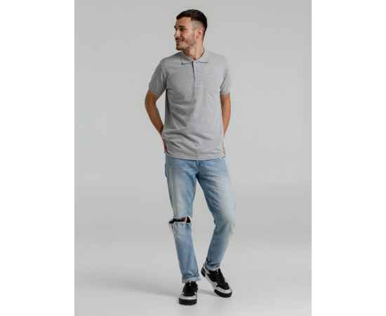 Рубашка поло мужская Virma Premium, серый меланж, размер 4XL, Цвет: серый, серый меланж, Размер: 4XL, изображение 9