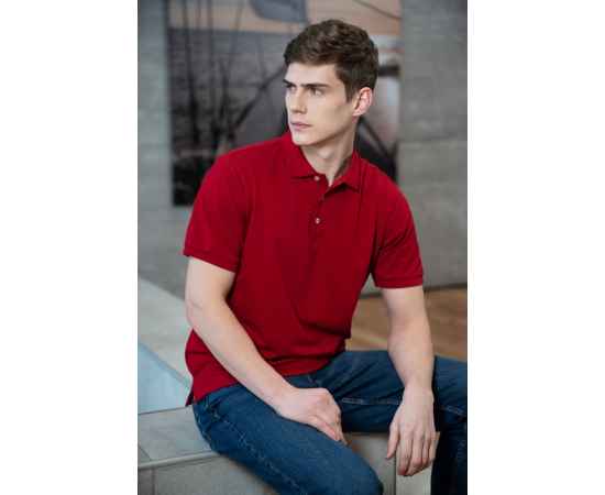 Рубашка поло мужская Sunset, красная G_11127.507, Цвет: красный, Размер: 4XL, изображение 2
