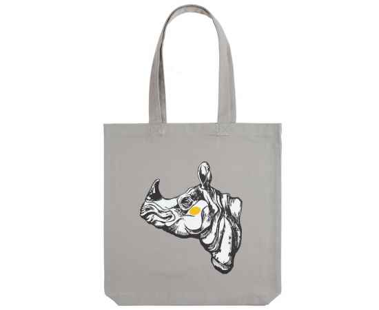 Холщовая сумка NosoRock, серая, Цвет: серый, Размер: 35х38х6 см, изображение 2