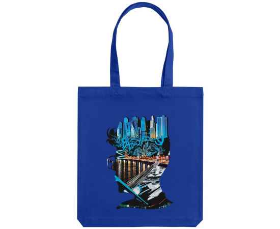 Холщовая сумка Moscow Boy, ярко-синяя, Цвет: синий, Размер: 35х38х6 см, изображение 2