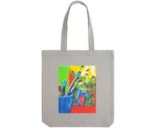 Холщовая сумка Artist Bear, серая, Цвет: серый, Размер: 35х38х6 см, изображение 2