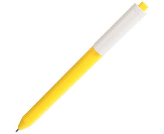 Ручка шариковая Pigra P03 Mat, желтая с белым, изображение 2
