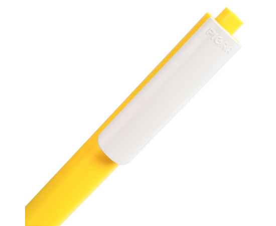 Ручка шариковая Pigra P03 Mat, желтая с белым, изображение 4