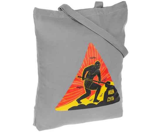 Холщовая сумка «Ищи суть», серая, Цвет: серый, Размер: 35х40х5 см, изображение 2