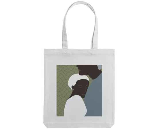 Холщовая сумка «Пара», молочно-белая, Цвет: белый, Размер: 35х38х6 см, изображение 2