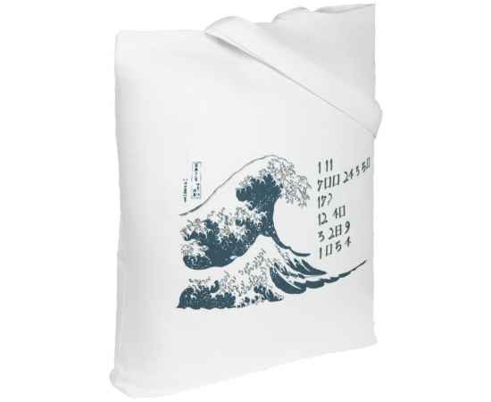 Холщовая сумка «Цифровые стихи. Японская поэзия», молочно-белая, Цвет: белый, Размер: 35х38х6 см, изображение 2