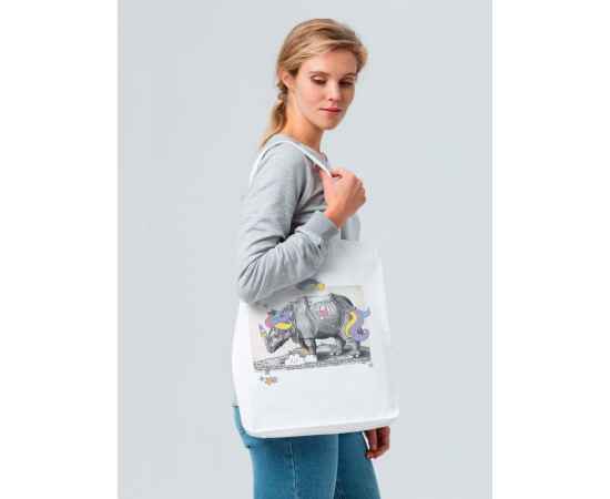 Холщовая сумка Big Dream, молочно-белая, Цвет: белый, Размер: 35х38х6 см, изображение 3