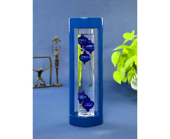Термометр «Галилео» в деревянном корпусе, синий, Размер: 30х10х6,5 см, упаковка 35х13,1х9,9 см см, изображение 8
