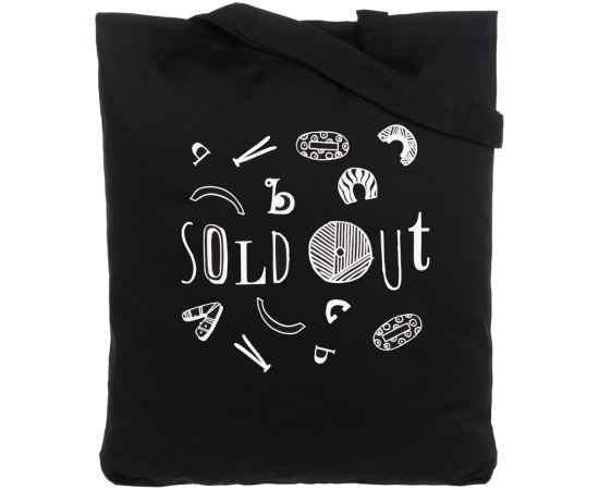 Холщовая сумка Sold Out, черная, Цвет: черный, Размер: 35х38х6 см, изображение 2
