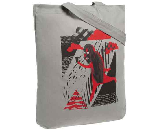 Холщовая сумка «Преодолень», серая, Цвет: серый, Размер: 35х38х6 см, изображение 2