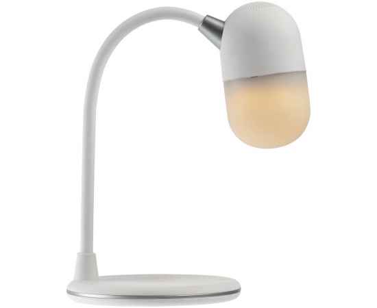 Лампа с колонкой и беспроводной зарядкой lampaTon, белая, Цвет: белый, Размер: диаметр 12 см, изображение 4