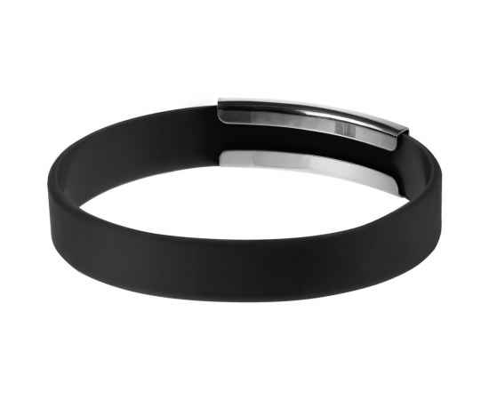 Силиконовый браслет Brisky с металлическим шильдом, черный, Цвет: черный, Размер: 20, изображение 2