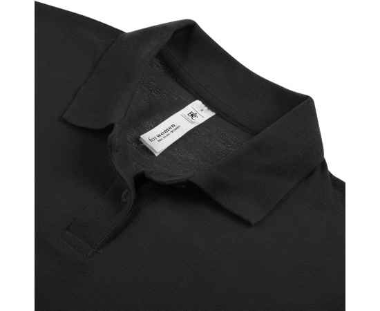 Рубашка поло женская ID.001 черная G_PWI11002XS, Цвет: черный, Размер: XS, изображение 3