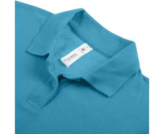 Рубашка поло женская ID.001 бирюзовая G_PWI11441XS, Цвет: бирюзовый, Размер: XS, изображение 3