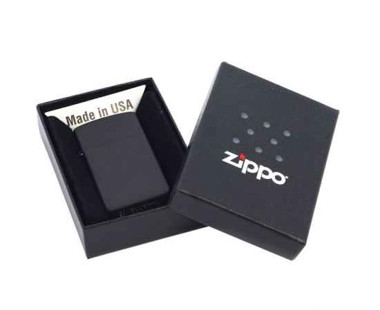 Зажигалка Zippo Slim Matt, матовая черная, Цвет: черный, Размер: 3х1x5, изображение 3
