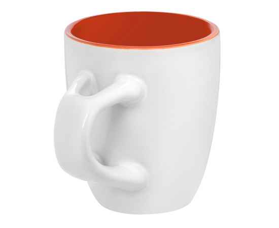 Кофейная кружка Pairy с ложкой, оранжевая с белой, Цвет: белый, оранжевый, Объем: 100, Размер: кружка: диаметр 5,8 см, высота 6,9 с, изображение 4