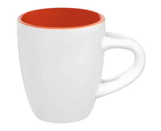 Кофейная кружка Pairy с ложкой, оранжевая с белой, Цвет: белый, оранжевый, Объем: 100, Размер: кружка: диаметр 5,8 см, высота 6,9 с, изображение 3
