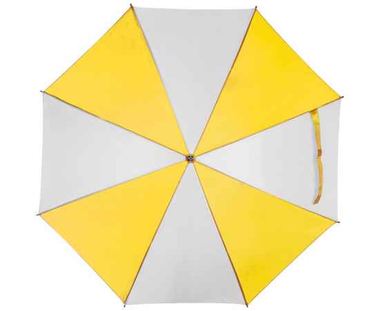 Зонт-трость Milkshake, белый с желтым, Цвет: желтый, Размер: диаметр купола 103 см, изображение 2