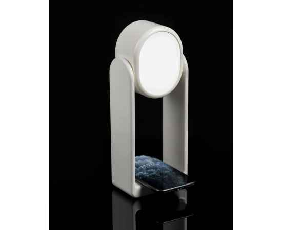 Настольная лампа с зеркалом и беспроводной зарядкой Tyro, белая, Цвет: белый, Размер: 11x6, изображение 6