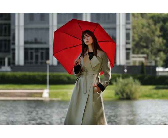Зонт складной Monsoon, красный, Цвет: красный, Размер: длина 55 см, изображение 5