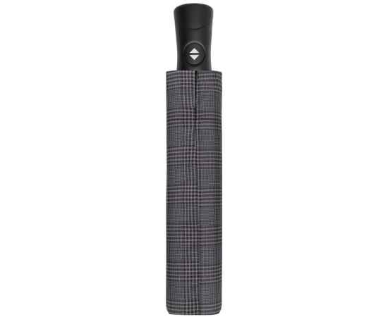 Складной зонт Fiber Magic Superstrong, серый в клетку, Цвет: серый, Размер: длина 55 см, изображение 2