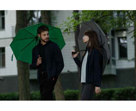 Зонт складной Monsoon, серый, Цвет: серый, Размер: длина 55 см, изображение 5