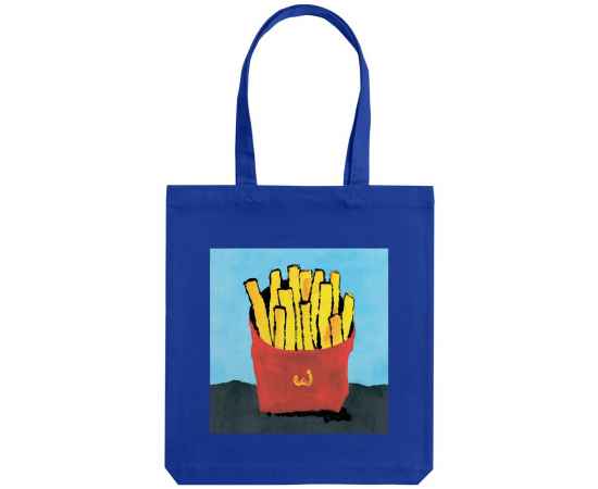 Холщовая сумка «Фри», ярко-синяя, Цвет: синий, Размер: 35х38х6 см, изображение 2