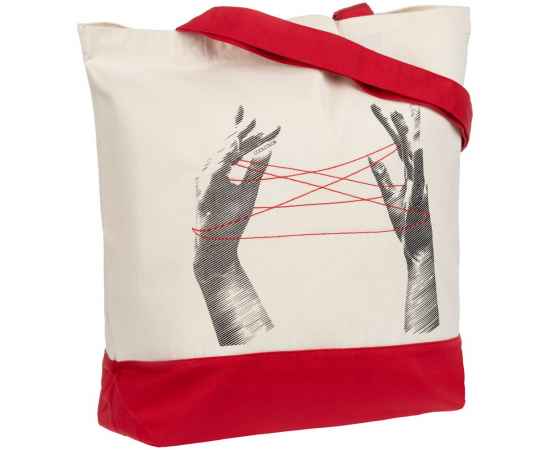 Холщовая сумка «Веревочки», красная, Цвет: неокрашенный, Размер: 43, изображение 2