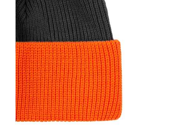 Шапка Snappy, темно-серая с оранжевым, Цвет: серый, Размер: 55–57, изображение 3