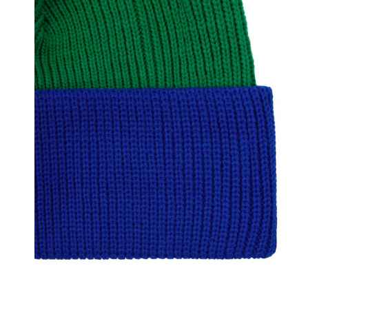 Шапка Snappy, зеленая с синим, Цвет: зеленый, синий, Размер: 55–57, изображение 3