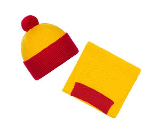 Шапка Snappy, желтая с красным, Цвет: желтый, Размер: 55–57, изображение 4