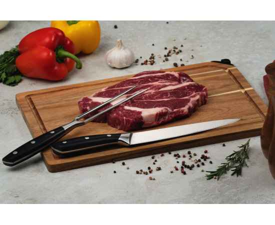 Набор для мяса Slice Twice с ножом-слайсером и вилкой, Размер: доска: 40х27, изображение 5