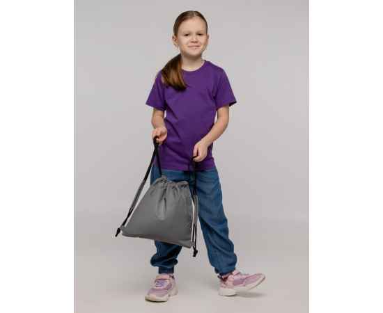 Детский рюкзак-мешок Manifest из светоотражающей ткани, серый, Цвет: серый, Размер: 30х30 см, изображение 7