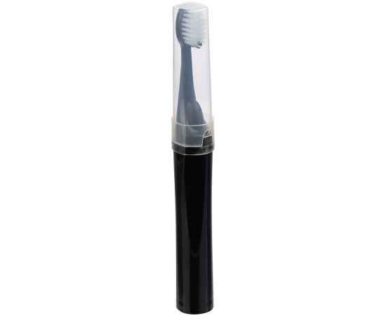Зубная щетка с пастой Push & Brush, черная, Цвет: черный, Размер: 21х2, изображение 3