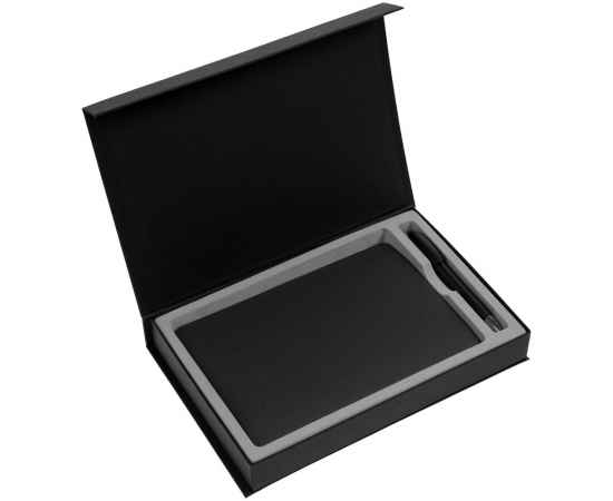 Коробка Silk с ложементом под ежедневник 15х21 см и ручку, черная, Цвет: черный, Размер: 27х18х3, изображение 3