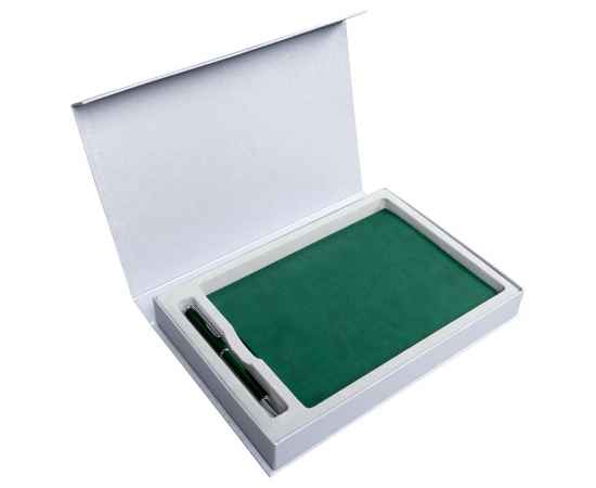 Коробка Silk с ложементом под ежедневник 15х21 см и ручку, серебристая, Цвет: серебристый, Размер: 27х18х3, изображение 3