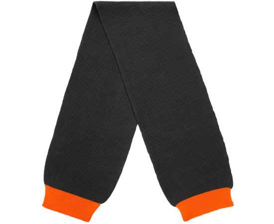 Шарф Snappy, темно-серый с оранжевым, Цвет: серый, Размер: 24х140 см, изображение 3